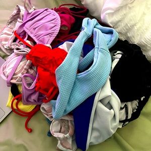 6 bathing suit sets, 4 bathing suit bottoms, 1 bathing suit top